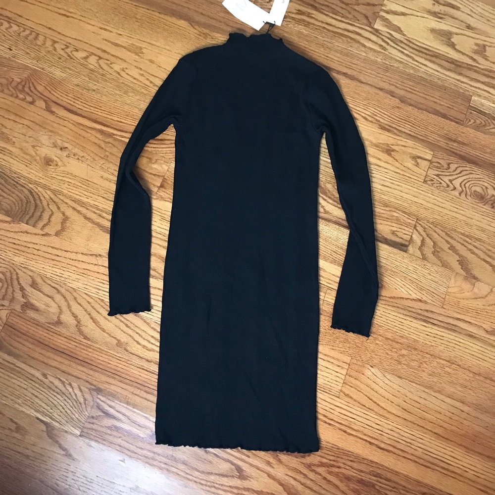 Zara Black Mock-Neck Mini Dress NWT - Picture 4 of 5